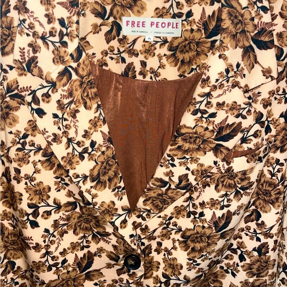 Free People Cali Floral Print Boxy Single Breasted Blazer - Picture 8 of 11